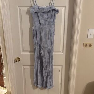 Lucky Brand Light Blue and White Jumpsuit